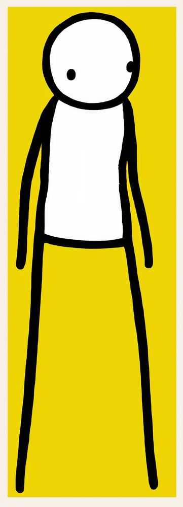 Stik, ‘Walk (Yellow)’, 19-04-2012, Print, Hand pulled 3 colour Silkscreen print, on somerset newsprint paperstock, Squarity, Numbered