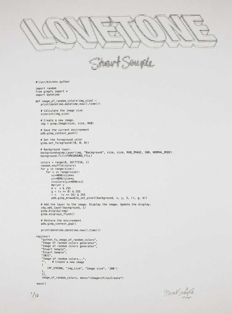 Stuart Semple, ‘LOVETONE Code’, 2023, Print, Silkscreen on Saunders Waterford Paper, Self Released, Numbered