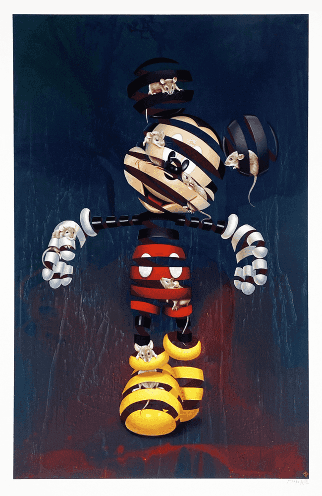 Super A, ‘Encaged Mickey’, 15-05-2020, Print, Archival pigment on 300gsm archival cotton rag paper, Thinkspace Gallery, Numbered