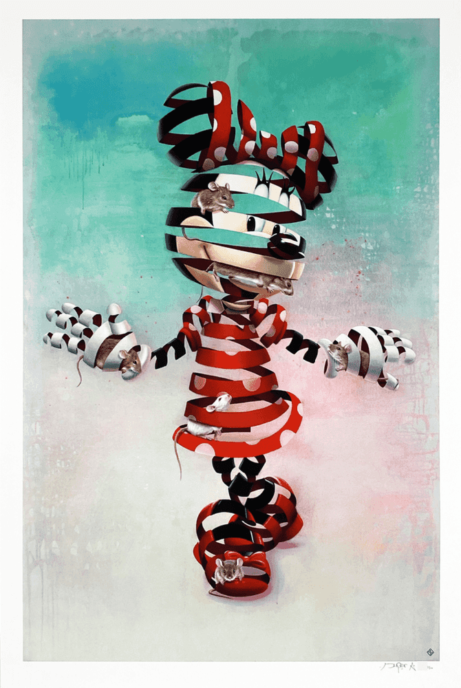 Super A, ‘Encaged Minnie’, 15-05-2020, Print, Archival pigment on 300gsm archival cotton rag paper, Thinkspace Gallery, Numbered