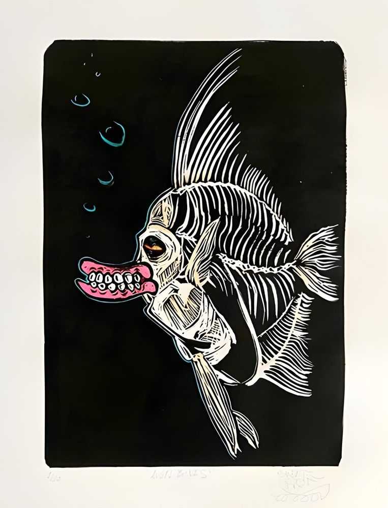 Sweet Toof, ‘Angel Bones’, 25-09-2020, Print, Linocut, Self Released, Numbered, Handfinished