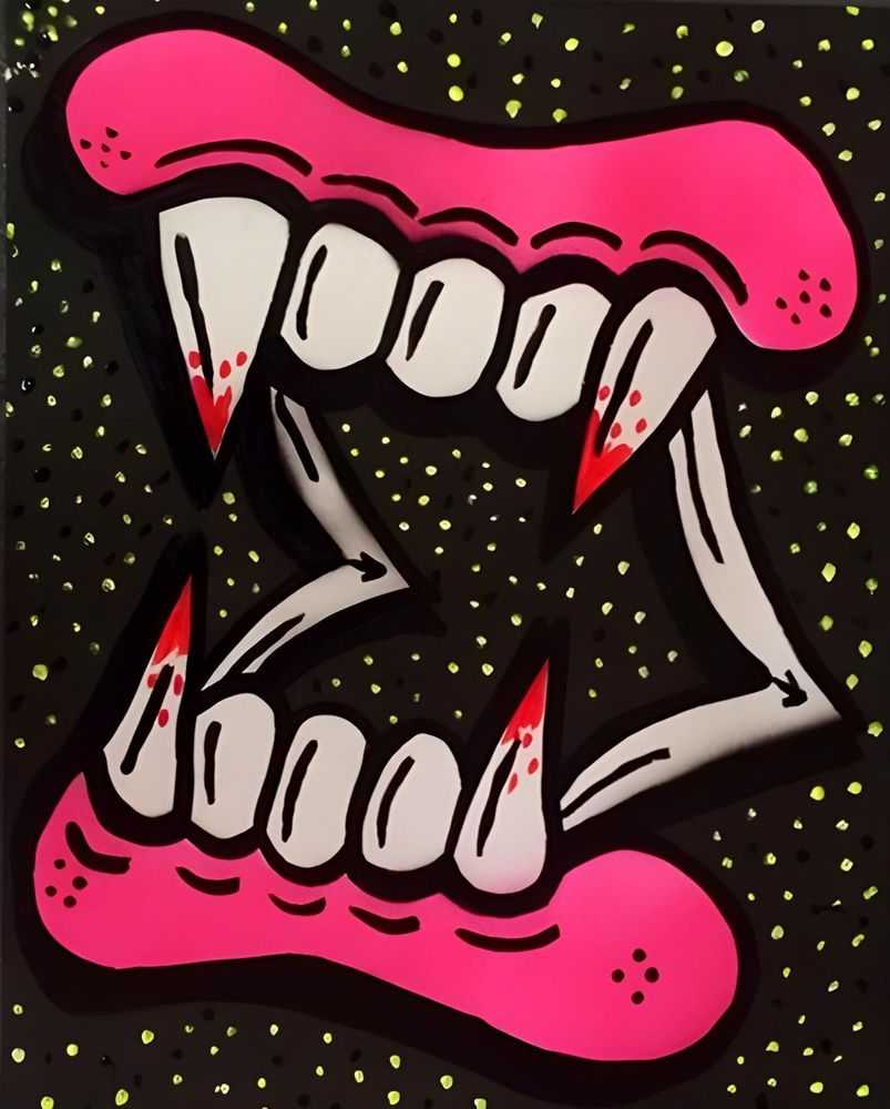 Sweet Toof, ‘Blood Thirsty’, 10-12-2014, Print, Hand Painted Multiple, Pandemic Gallery, Numbered, Handfinished