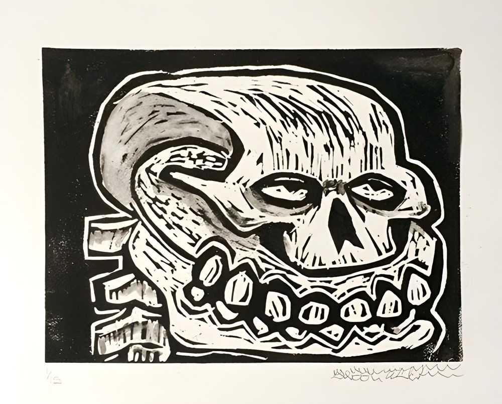 Sweet Toof, ‘Grin’, 21-10-2015, Print, Linocut, Self Released, Numbered