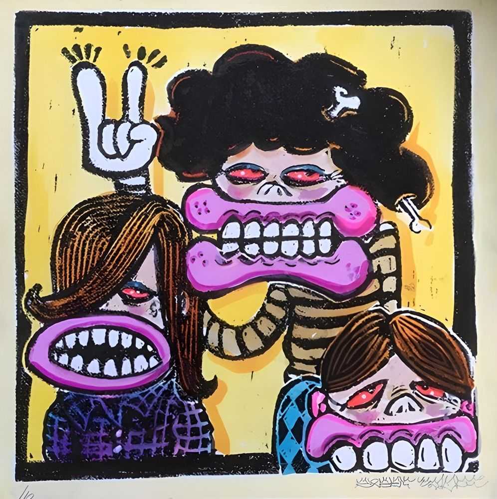Sweet Toof, ‘Kids Stuff’, 10-03-2019, Print, Linocut, Self Released, Numbered, Handfinished