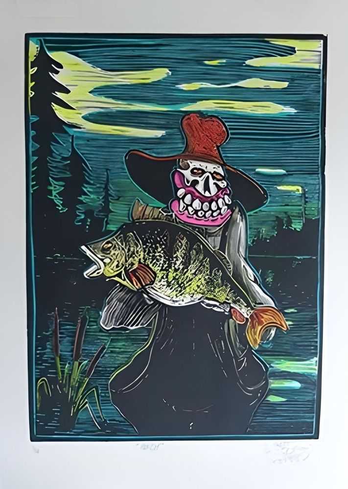 Sweet Toof, ‘Perch (Dusk)’, 07-10-2020, Print, Linocut, Self Released, Numbered, Handfinished