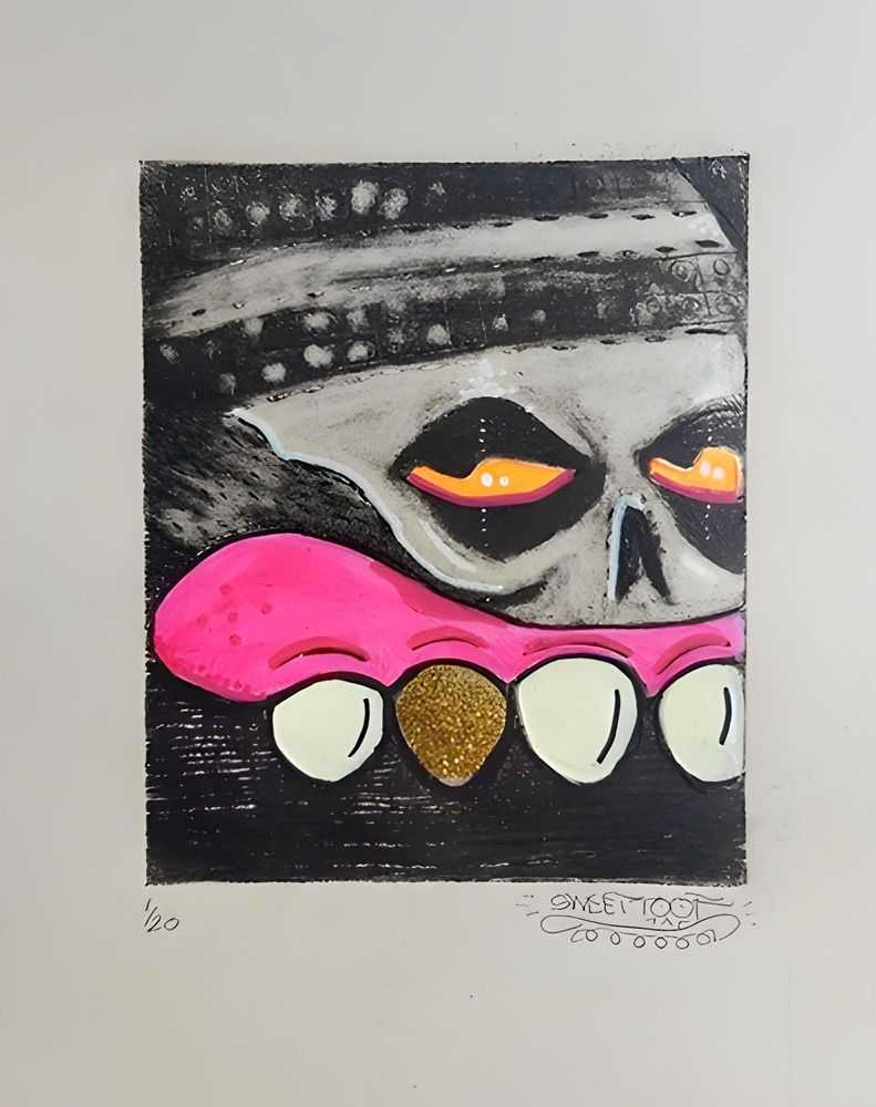 Sweet Toof, ‘Skull Etching (Orange Eyes)’, 20-03-2020, Print, Etching, Self Released, Numbered, Handfinished