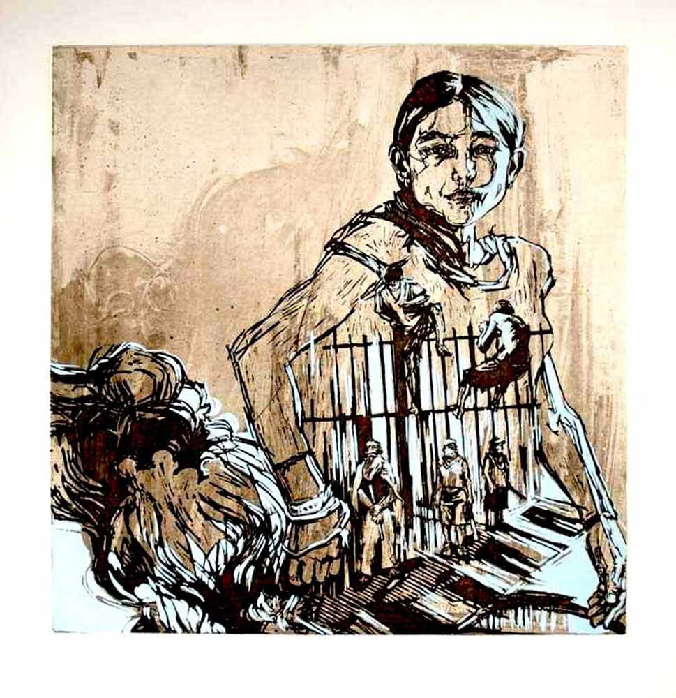 Swoon, ‘Argentina’, 17-02-2008, Print, Two Plate Etching with Screenprint, Black Rat Press, Numbered