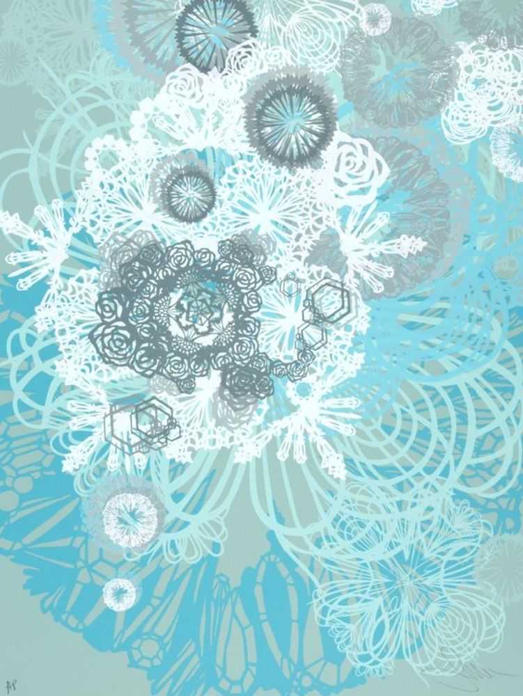 Swoon, ‘Snow Blossoms’, 24-02-2017, Print, 19-color Hand-Pulled Screen Print on Mohawk Superfine UltraWhite, 160 lb cover, Library Street Collective, Numbered