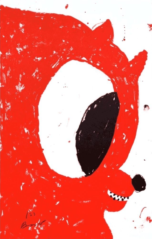 Szabolcs Bozo, ‘Nicolas (Red)’, 2020, Print, Lithography in Two colours, Semiose Gallery, Numbered