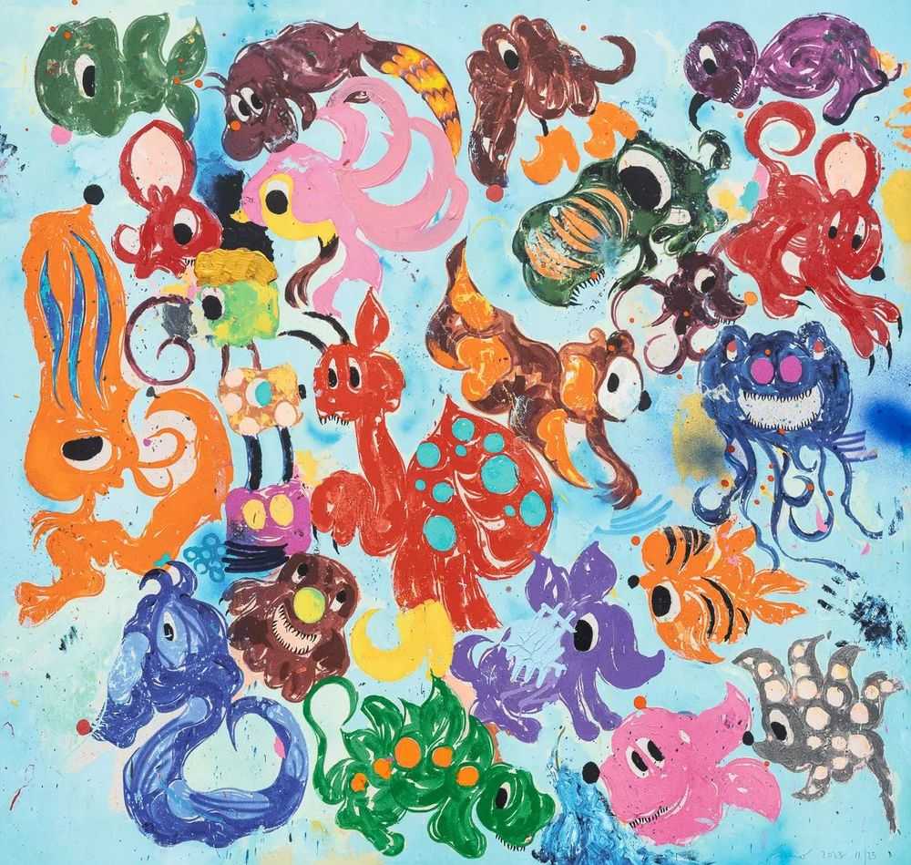 Szabolcs Bozo, ‘The Aquarium (Hand-finished)’, 2023, Print, 32 colour silkscreen on 600gsm Somerset Radiant White paper, hand-finished in acrylic paint, Avant Arte, Numbered, Dated, Handfinished