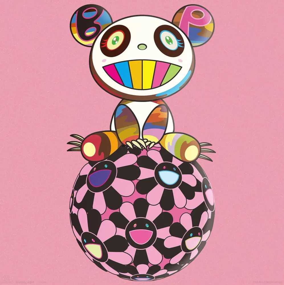 Takashi Murakami, ‘BLACKPINK Pandakashi (Pink)’, 2023, Print, Fine art print with glitter finish on background and gloss finish on Pandakashi, null, 
