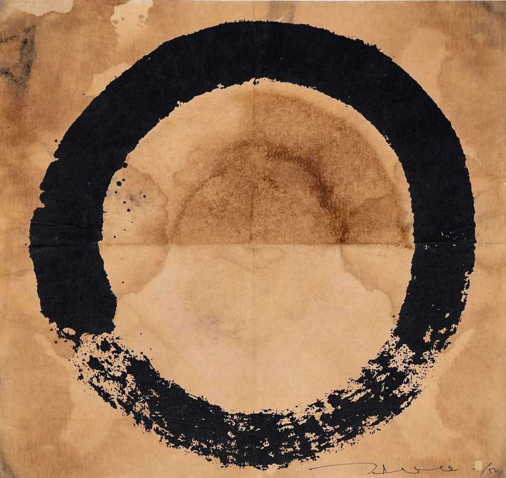 Takashi Murakami, ‘Coffee Zen, Enso: Black’, 03-08-2020, Print, screenprint on coffee filter paper, Kaikai Kiki Co., Ltd., Numbered