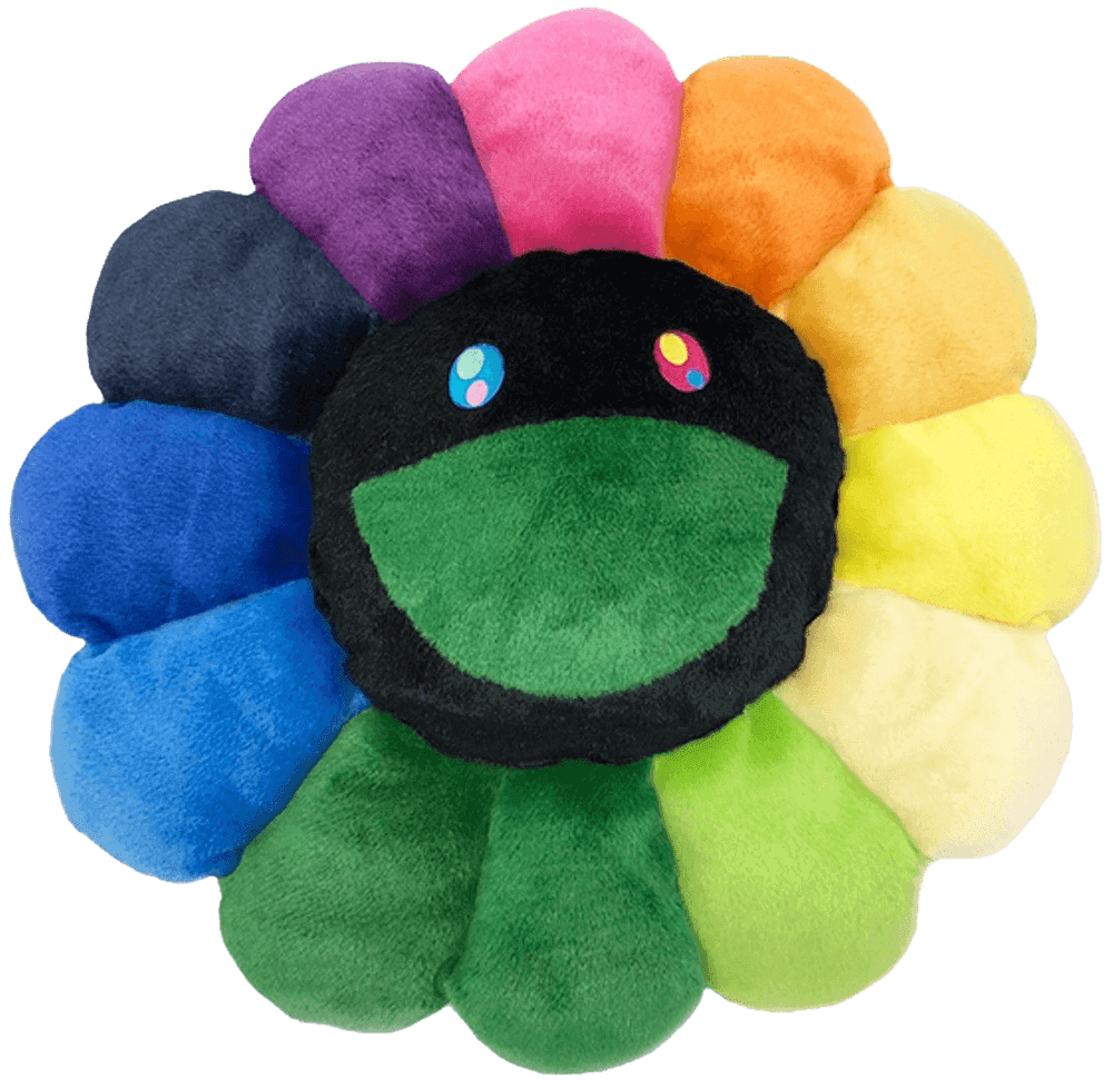 Takashi Murakami, ‘Flower Plush (Rainbow/Black - Large)’, 30-08-2019, Collectible, Polyester plush pillow, Kaikai Kiki Co., Ltd., 