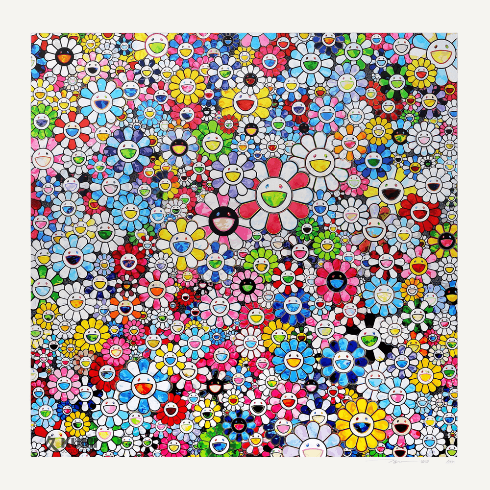 Takashi Murakami, ‘Flowers with Smily Faces’, 16-06-2020, Print, Archival Pigment Print on Canson Velin, Cotton Rag Paper, Kaikai Kiki Co., Ltd., Numbered, Dated