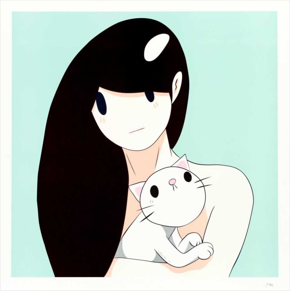 Takeru Amano, ‘Venus and Cat (Blue)’, 10-10-2021, Print, Screenprint, APPortfolio, Numbered