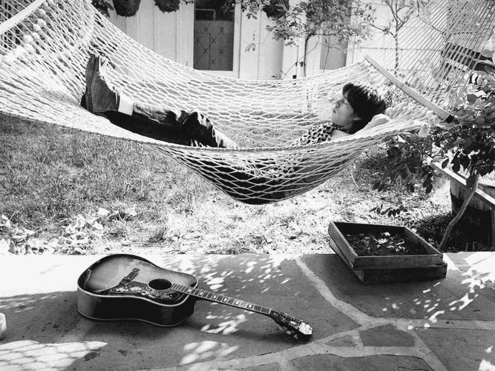 Terry O'Neill, ‘Mick Jagger in Hammock, 1969’, 1969, Photography, Posthumous estate-stamped gelatin silver print, null, 