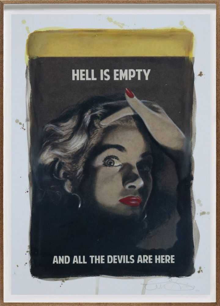 The Connor Brothers, ‘Hell Is Empty (Yellow)’, 2021, Print, Giclee print hand finished with acrylic and oil stick, null, Numbered, Handfinished