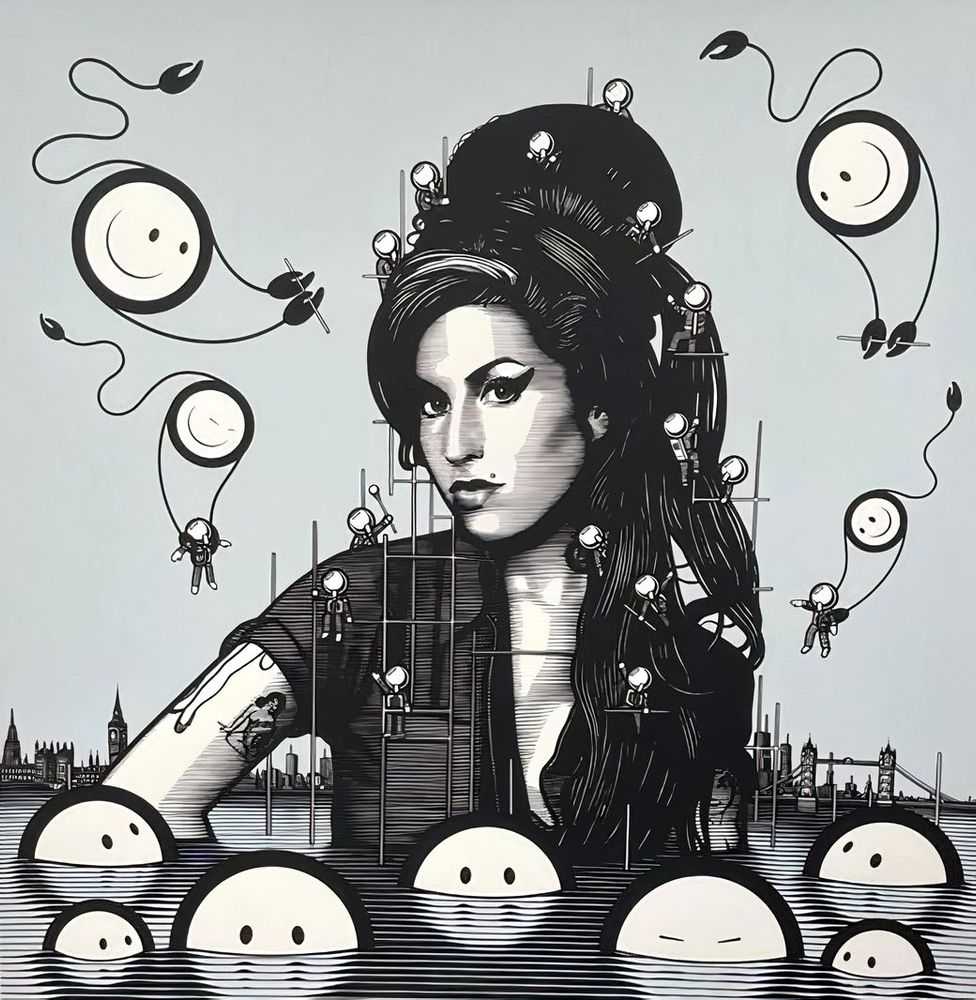 The London Police, ‘Amy Jade Winehouse At Sea’, 16-11-2021, Print, 2 colour screen print on Hahnemuhle 300g paper, Self-released, Numbered