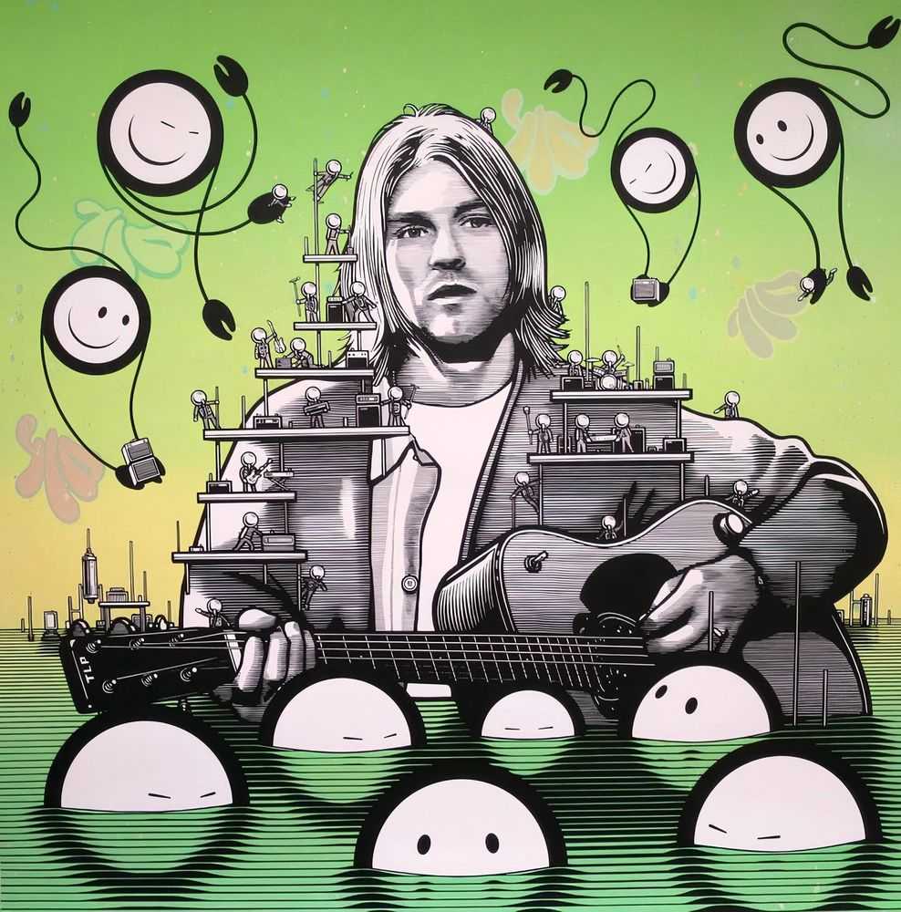 The London Police, ‘Kurt at Sea (Hand Finished)’, 11-11-2020, Print, 2 colour screenprint on Hahnemuhle 300g paper, Self-released, Numbered, Handfinished