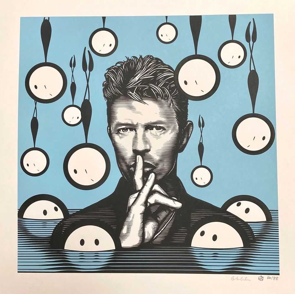 The London Police, ‘Sir David Bowie at Sea’, 16-07-2020, Print, 2 colour screenprint on Hahnemuhle 300g paper, GO Gallery, Numbered