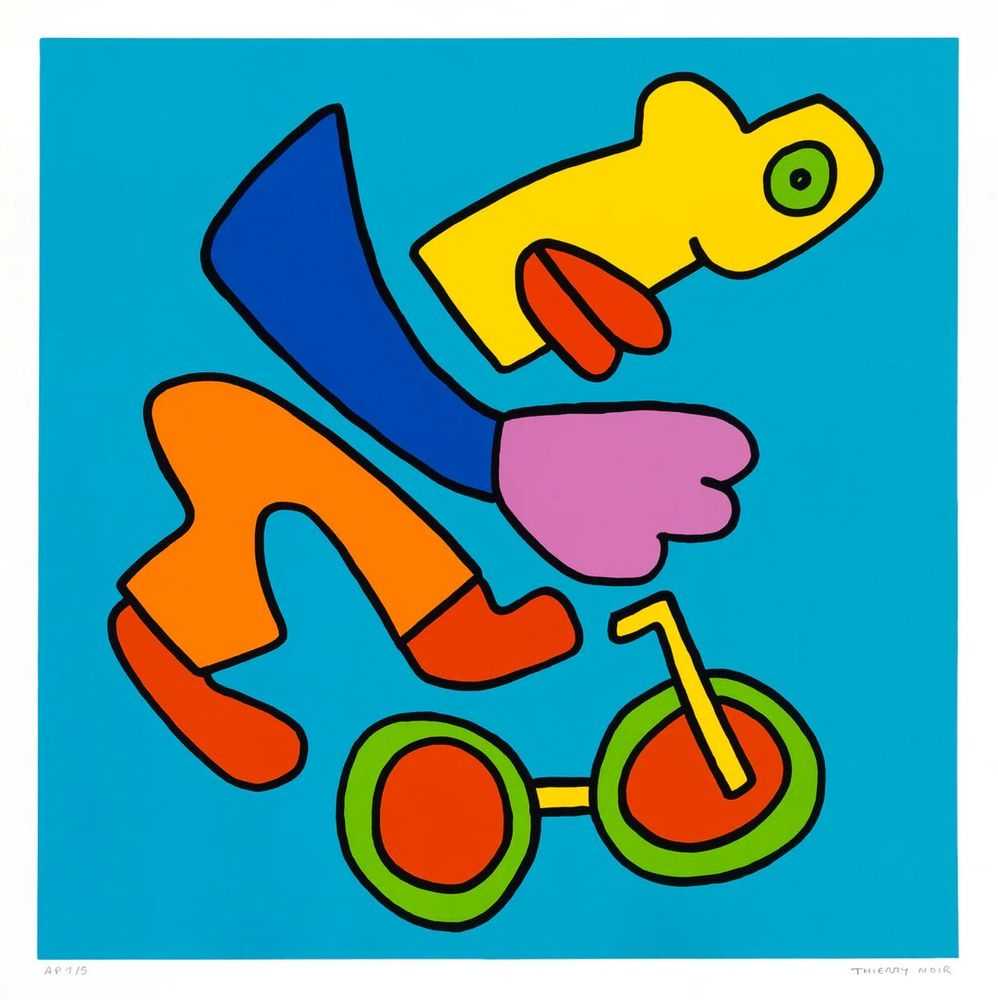 Thierry Noir, ‘BMX Racing (Blue)’, 2024, Print, Screenprint on Somerset 410 GSM Radiant White paper, Phillips Dropshop, Numbered