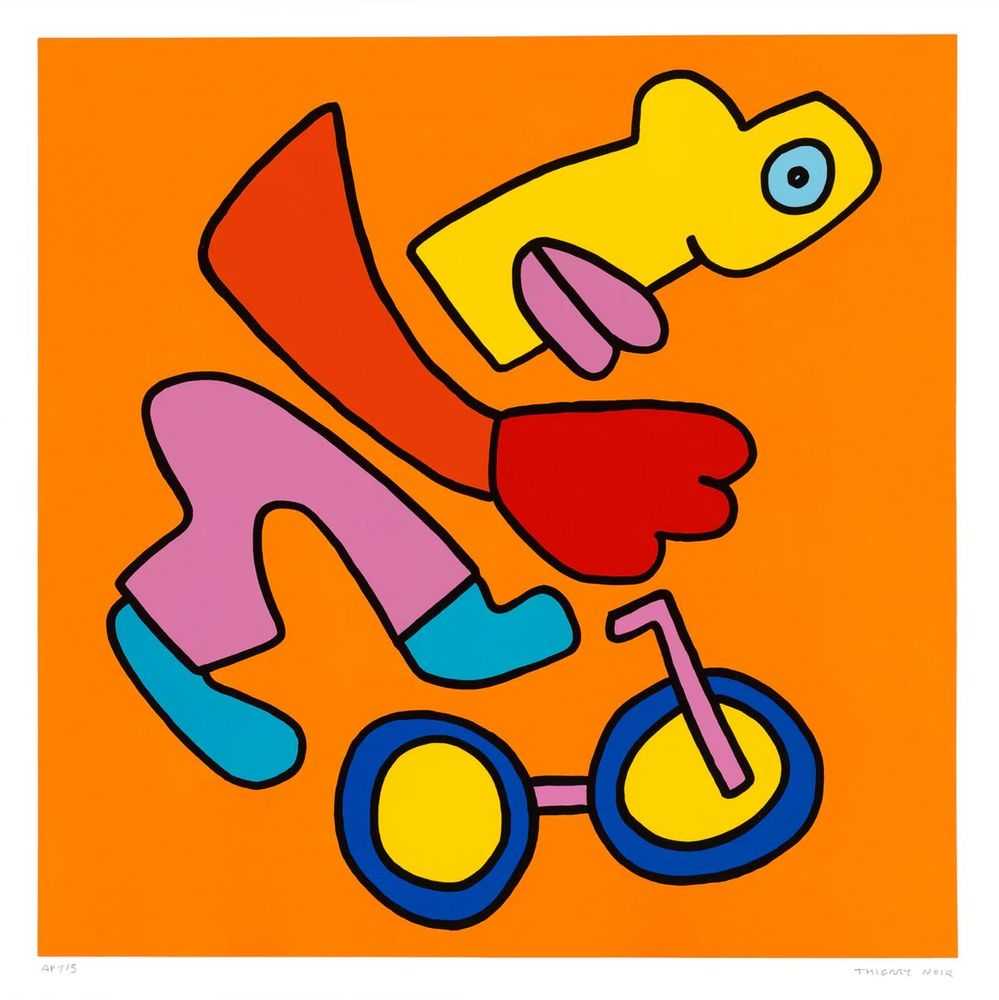 Thierry Noir, ‘BMX Racing (Orange)’, 2024, Print, Screenprint on Somerset 410 GSM Radiant White paper, Phillips Dropshop, Numbered