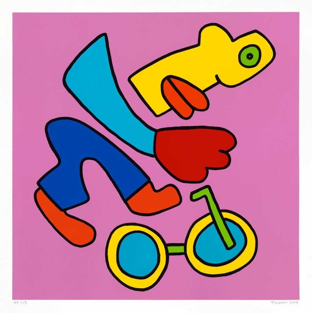 Thierry Noir, ‘BMX Racing (Pink)’, 2024, Print, Screenprint on Somerset 410 GSM Radiant White paper, Phillips Dropshop, Numbered