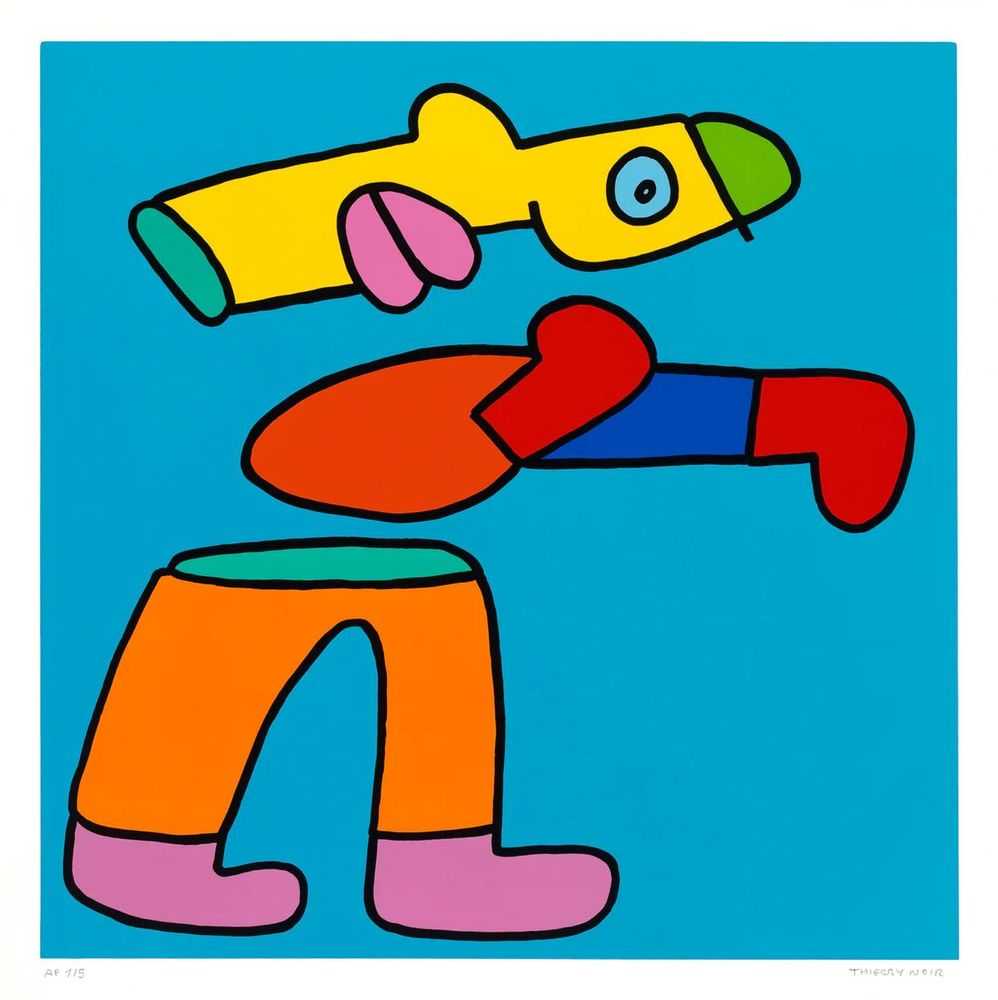 Thierry Noir, ‘Boxing (Blue)’, 2024, Print, Screenprint on Somerset 410 GSM Radiant White paper, Phillips Dropshop, Numbered