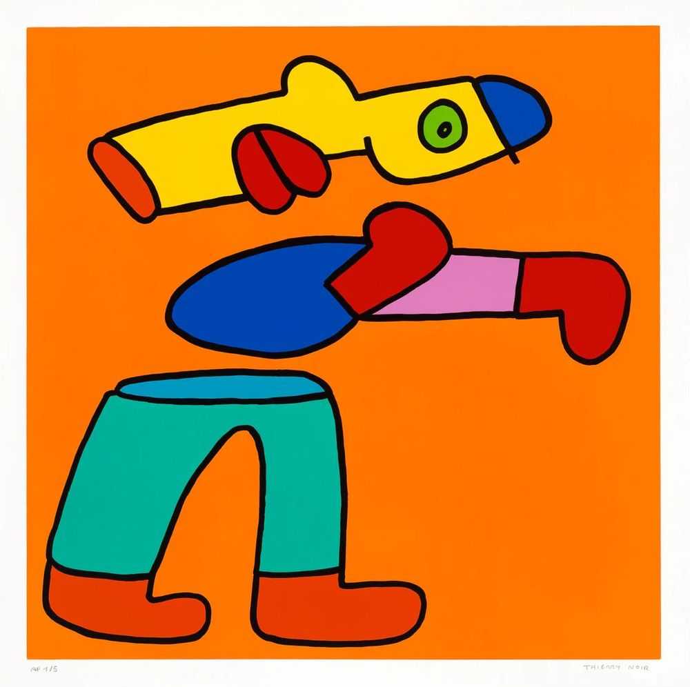 Thierry Noir, ‘Boxing (Orange)’, 2024, Print, Screenprint on Somerset 410 GSM Radiant White paper, Phillips Dropshop, Numbered
