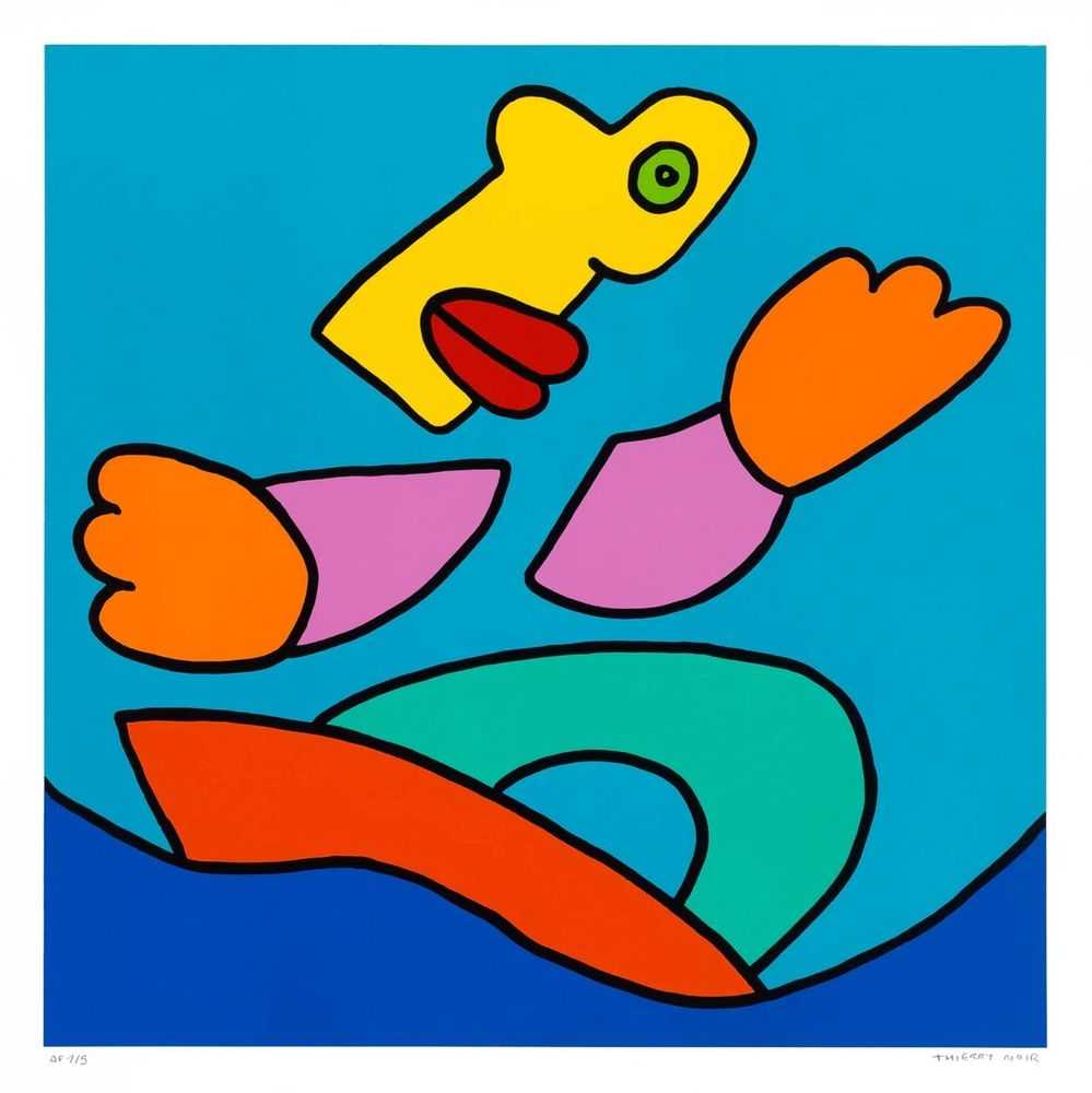 Thierry Noir, ‘Surfing (Blue)’, 2024, Print, Screenprint on Somerset 410 GSM Radiant White paper, Phillips Dropshop, Numbered
