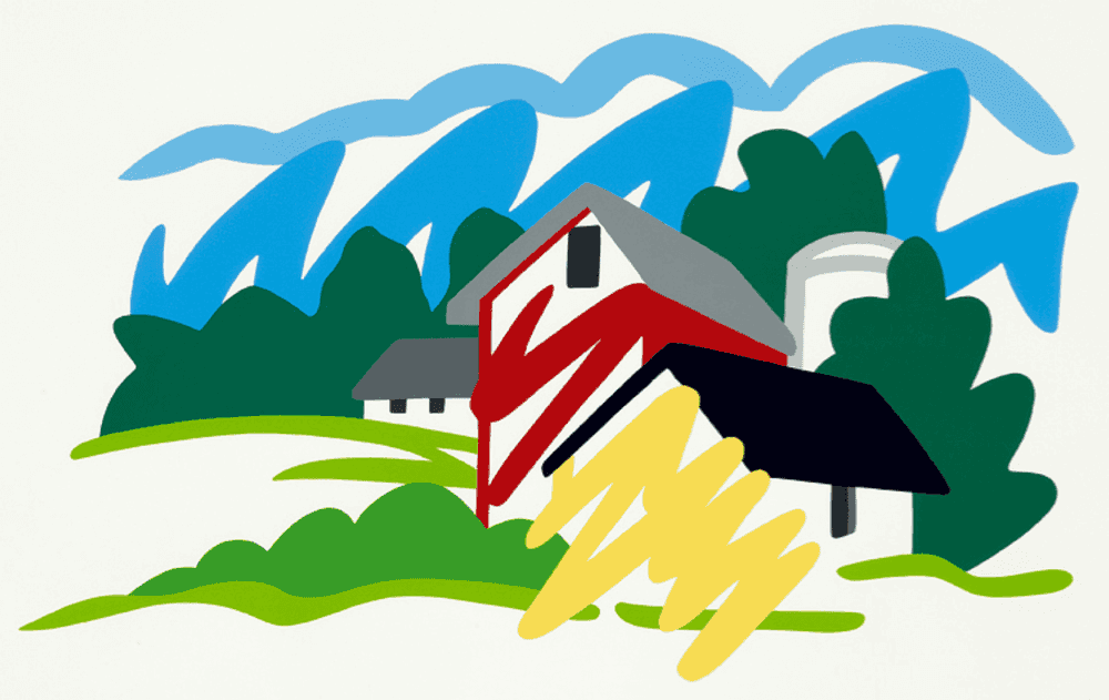 Tom Wesselmann, ‘House and Barn in Distance’, 1991, Print, Screenprint in 12 colours on Arches 88 paper, null, 