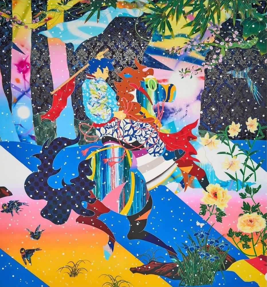 Tomokazu Matsuyama, ‘Honestly Gone Going’, 2020, Print, Digital print featuring screenprinted white and black inks and high gloss damask pattern, printed on 410gsm Somerset satin Enhanced paper, Avant Arte, Numbered, Dated