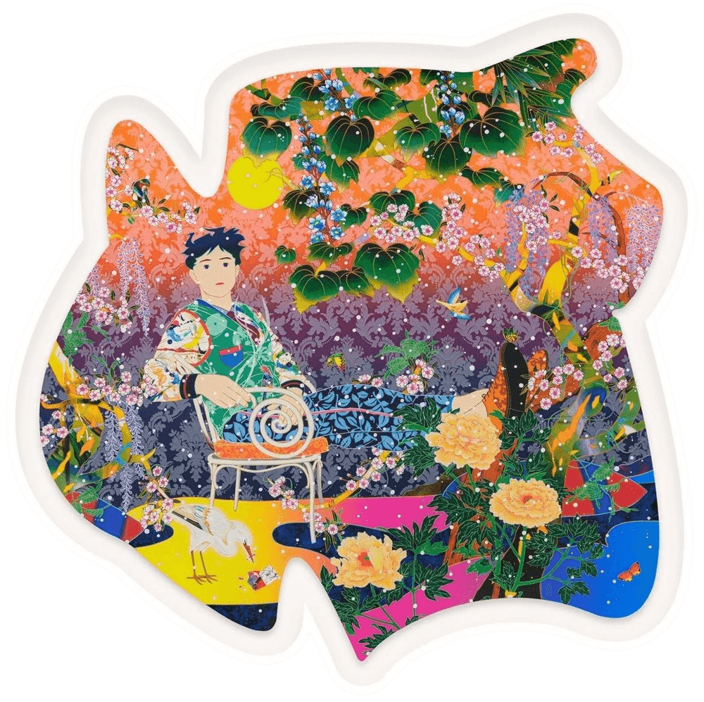 Tomokazu Matsuyama, ‘If I Fell From Me To You’, 2021, Print, Digital print with screenprinted pearlised ink, blue glitter and high gloss varnish, cut to the shape of the artwork and printed onto Somerset 410gsm satin enhanced paper, Avant Arte, Numbered, Framed