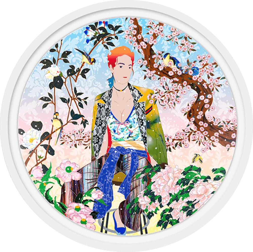 Tomokazu Matsuyama, ‘Jaded Sunshine (Framed)’, 2019, Print, Mixed media screenprint with high gloss varnish and gold leafing, Avant Arte, Numbered, Framed
