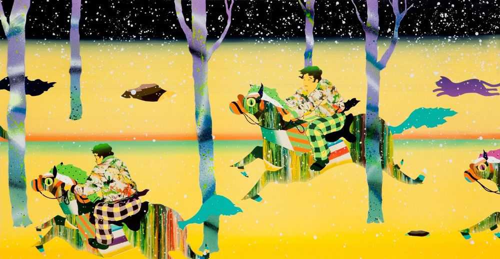 Tomokazu Matsuyama, ‘Running Even Deep’, 2011, Print, Oil based ink, portions pigment, and each print uniquely Spray painted by the artist on Coventry Rag 310gsm. Archival Paper with deckled edges, Paper Monster, Numbered, Handfinished