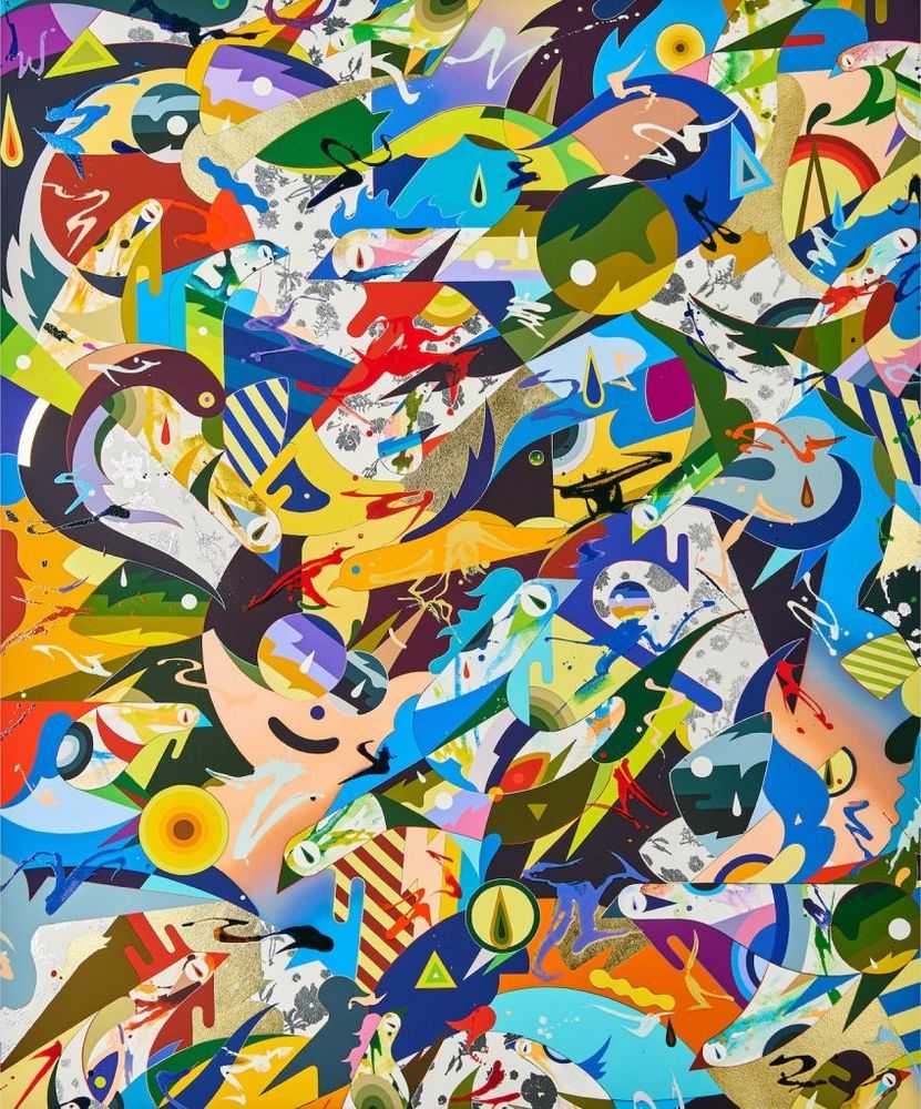Tomokazu Matsuyama, ‘The Farm Crash’, 2020, Print, Digital print with screenprinted elements, featuring gold and silver leaf embellishments and a high gloss varnish on 410gsm Somerset satin Enhanced paper, Avant Arte, Numbered, Dated