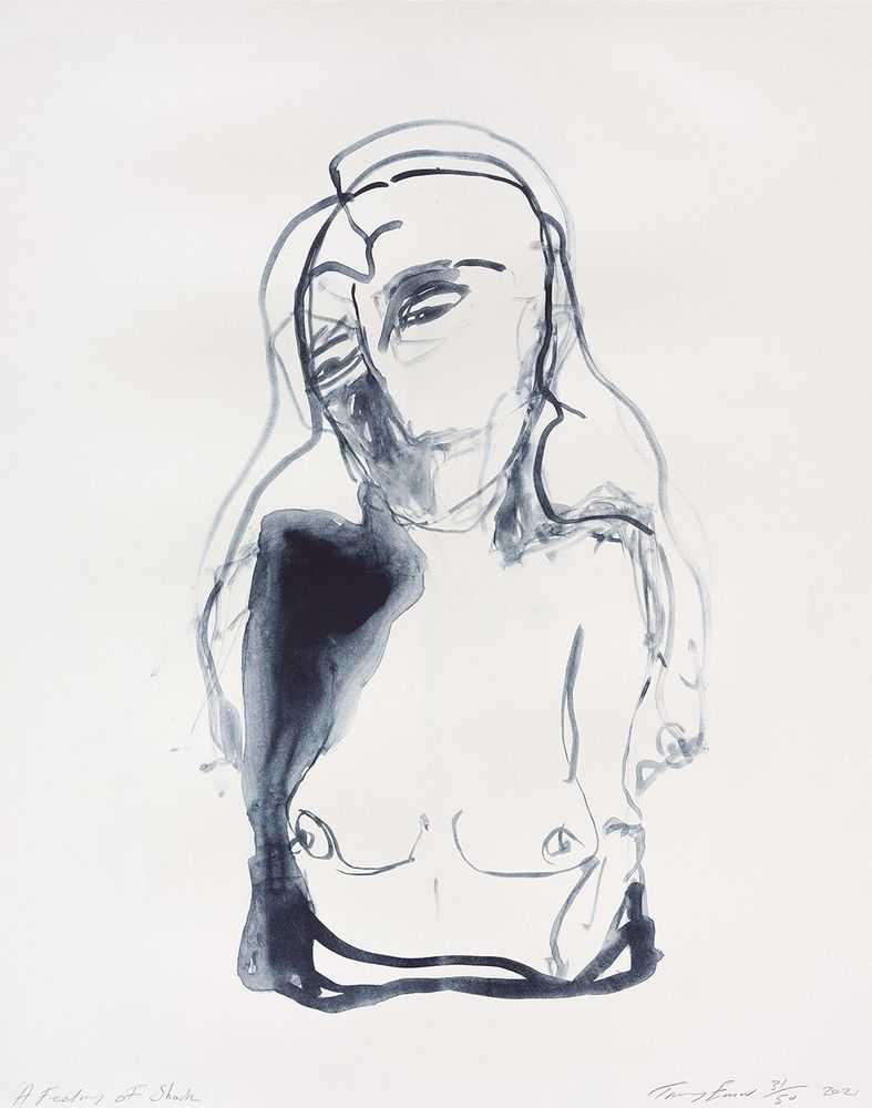 Tracey Emin, ‘A Feeling of Shock’, 19-04-2022, Print, 2 colour lithographs on Somerset Velvet Warm White 400gsm, Counter Editions, Numbered, Dated