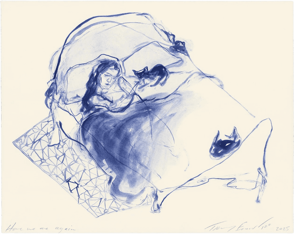 Tracey Emin, ‘Here We Are Again’, 2025, Print, 1 colour lithograph on Somerset Velvet Warm White, 400gsm  , Turner Contemporary, Numbered, Dated