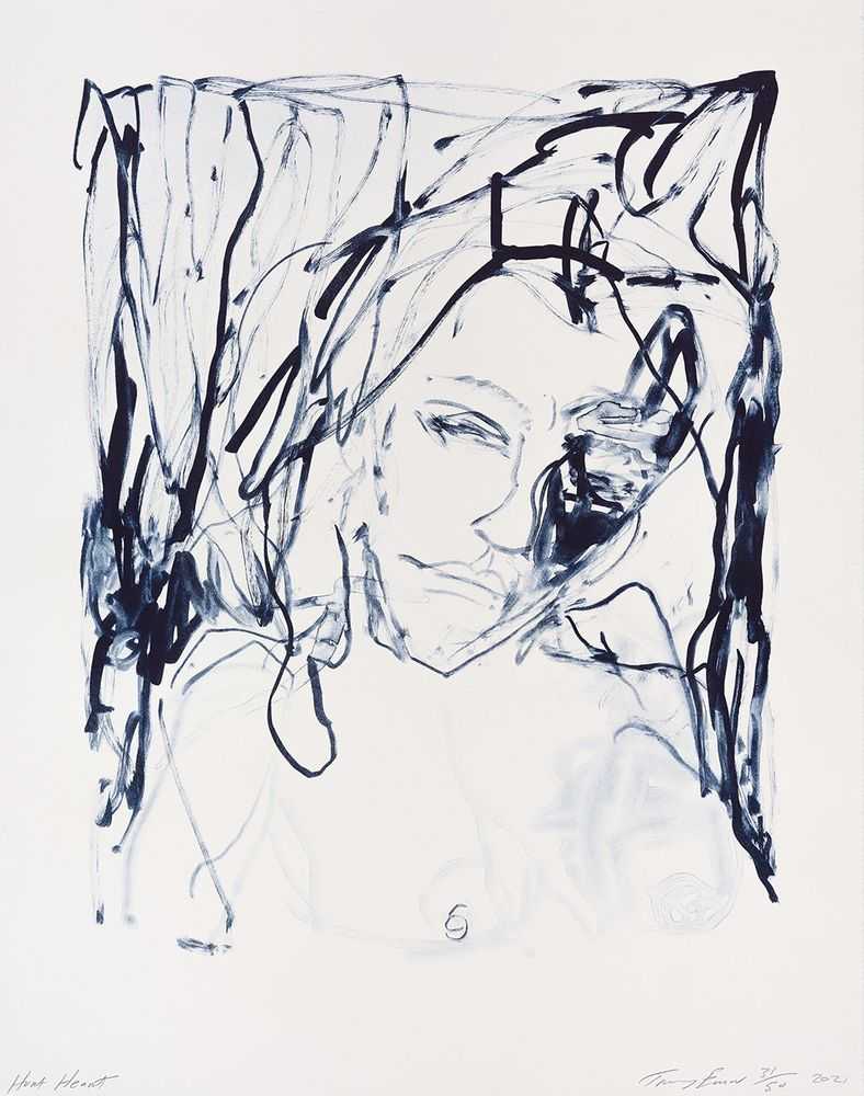 Tracey Emin, ‘Hurt Heart’, 19-04-2022, Print, 2 colour lithographs on Somerset Velvet Warm White 400gsm, Counter Editions, Numbered, Dated