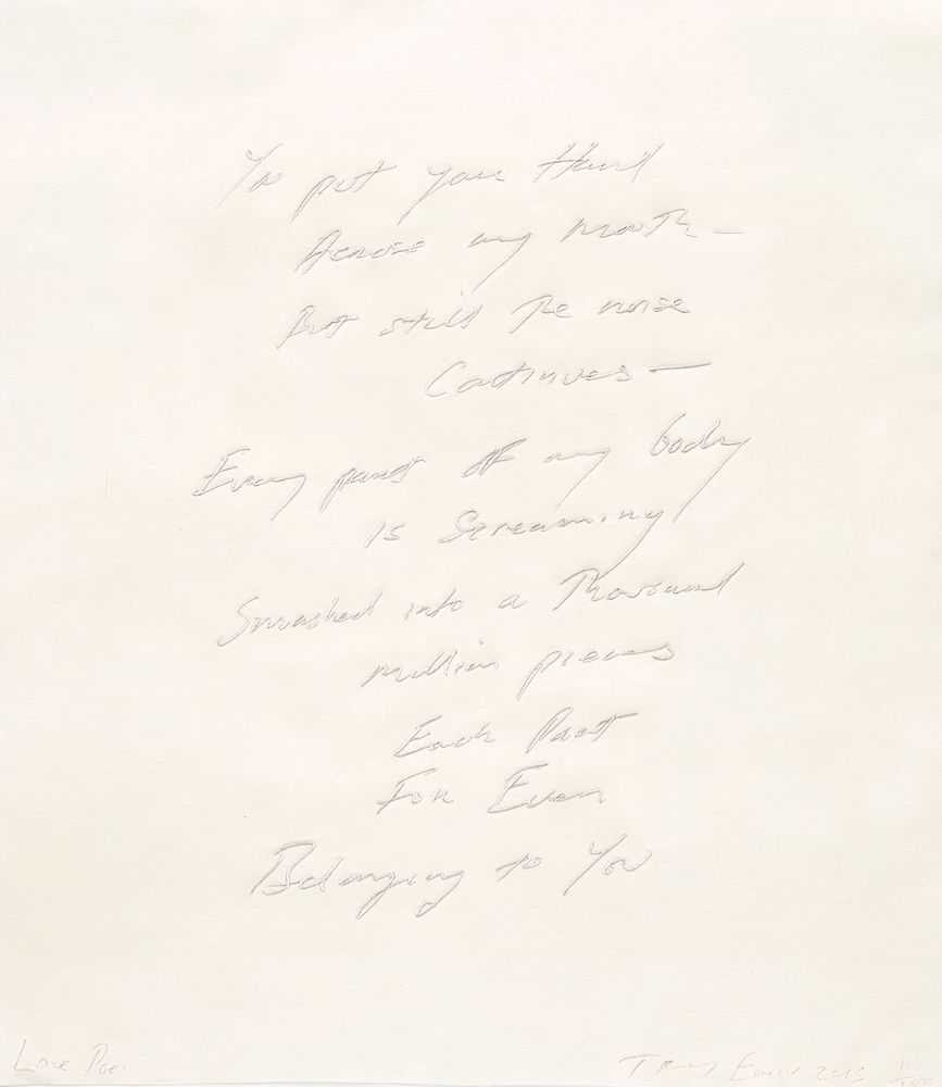 Tracey Emin, ‘Love Poem’, 2013, Print, Embroidered cotton, Counter Editions, Numbered, Dated