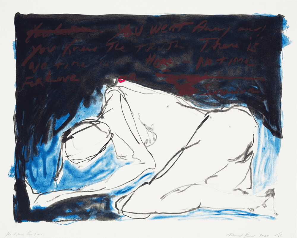 Tracey Emin, ‘No Time For Love’, 2020, Print, 3 Colour lithographic print on Somerset Velvet Warm White 400gsm, Counter Editions, Numbered, Dated