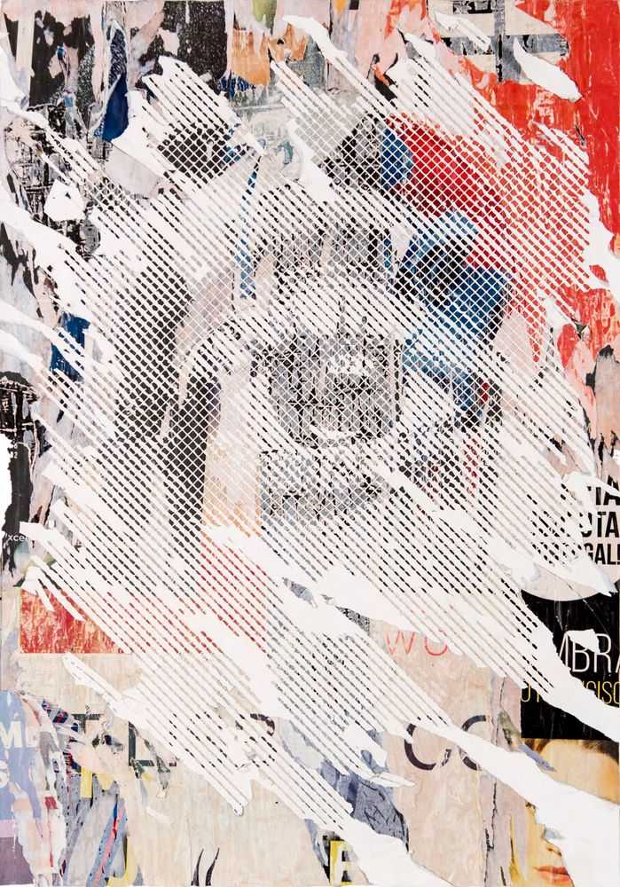 Vhils, ‘Allusion’, 2019, Print, Advertising posters collected from the street and laser engraved paper, Underdogs Gallery, Numbered, Handfinished