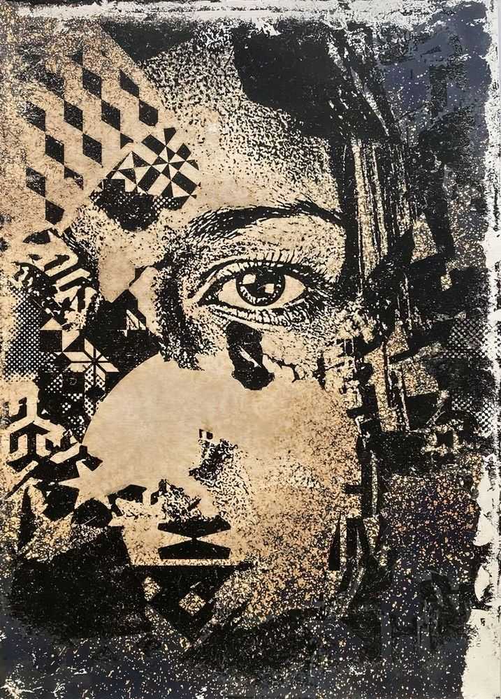 Vhils, ‘Caustic’, 2018, Print, hand-finished, ink, bleach and acid on paper, Over The Influence, Numbered, Handfinished