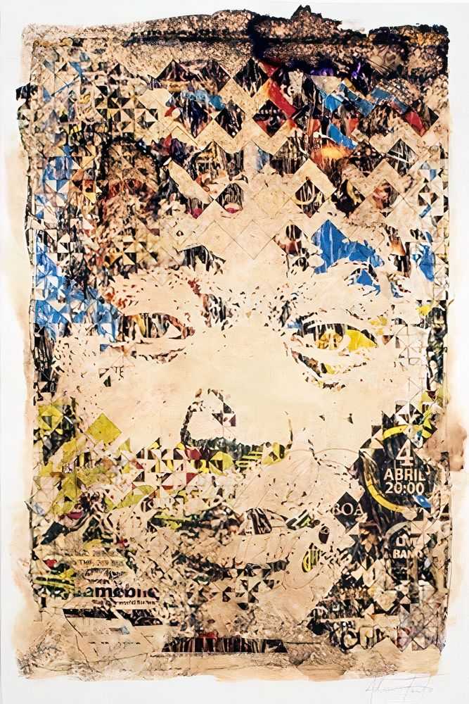Vhils, ‘Changes’, 2016, Print, Four colour lithograph, Quink ink and acid, printed on a Marinoni press and hand-finished by the artist, HOCA, Numbered, Handfinished
