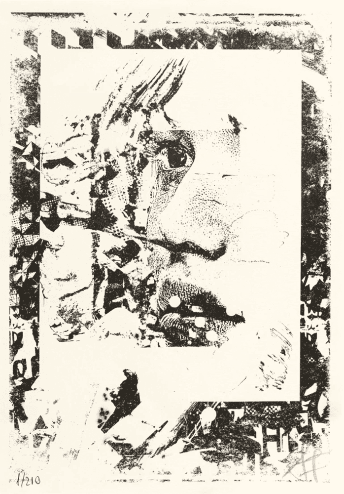 Vhils, ‘Deplete’, 13-04-2022, Print, Risograph print on paper on Arena Rough Ivory 140 g/m2 paper, Underdogs Gallery, Numbered