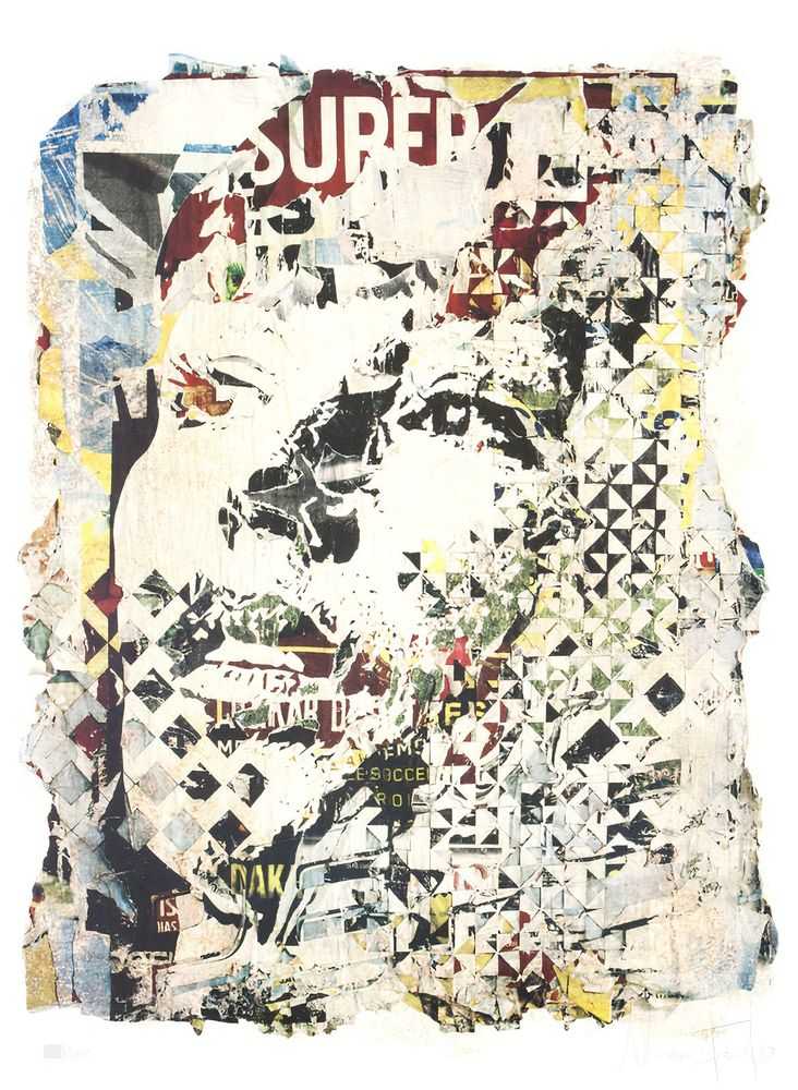 Vhils, ‘Deterioration’, 2014, Print, Four colour lithograph, Quink ink and acid, printed on a Marinoni press and hand-finished by the artist, Underdogs Gallery, Numbered, Handfinished