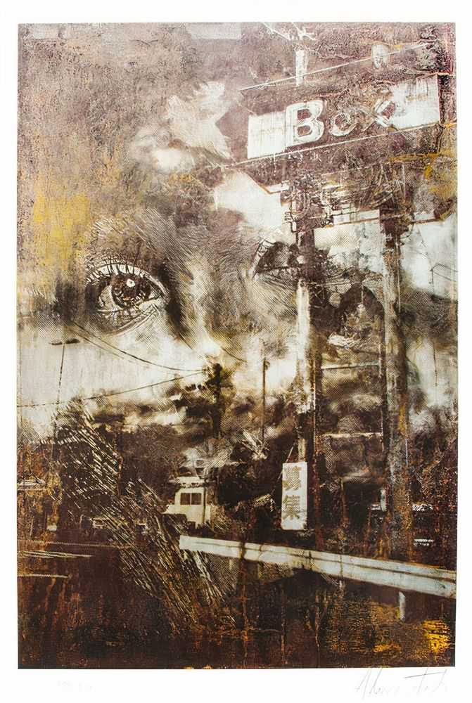 Vhils, ‘Glimpse’, 2015, Print, Seven colour lithograph printed on a Marinoni press at Idem Studio, Paris on BFK Rives 270gr hand cut paper, Underdogs Gallery, Numbered, Handfinished