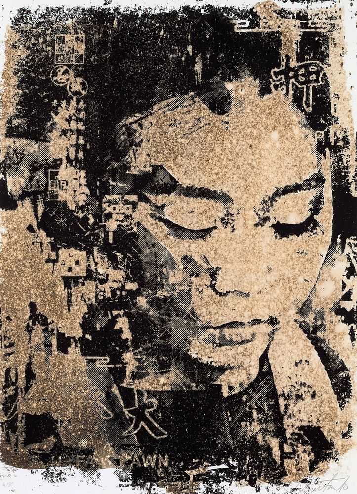 Vhils, ‘Hazy’, 2016, Print, Quink Ink, Bleach, Acid & Screenprint Acrylic Paint on Keaykolour Otiginal White 300GR paper. hand-finished by the Artist, HOCA, Numbered, Handfinished