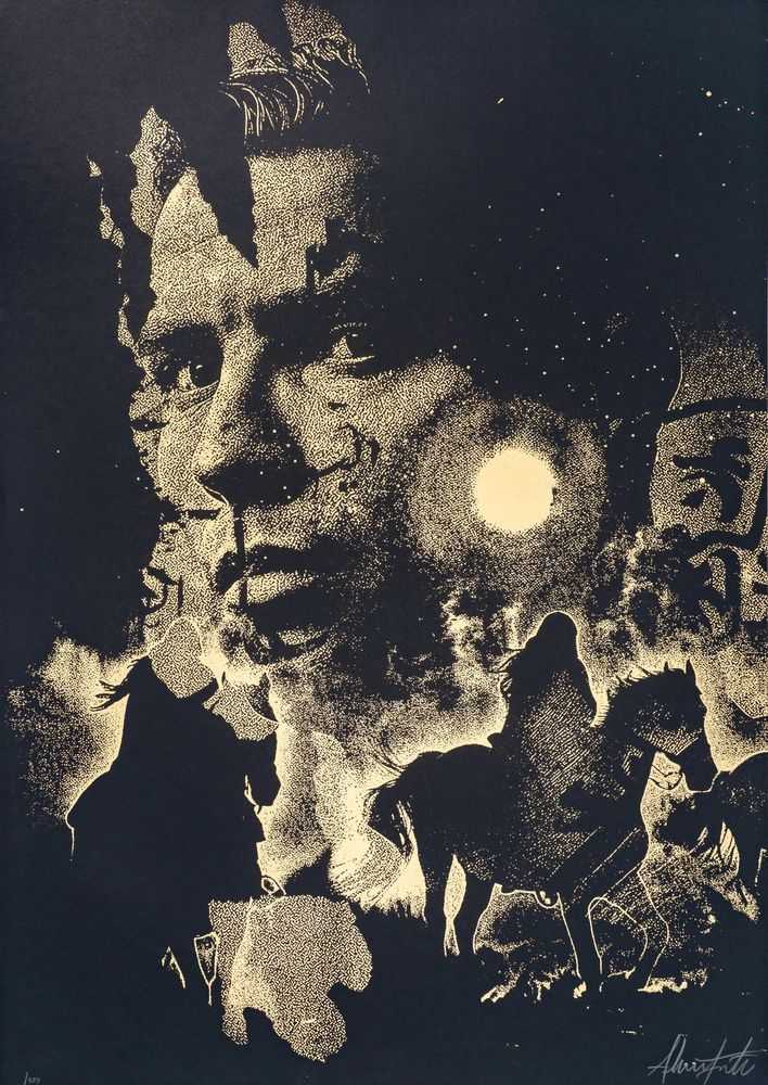 Vhils, ‘Legacy #1’, 2026, Print, Golden paint, Screen printed on paper, Black 240g/m2 paper, null, Numbered
