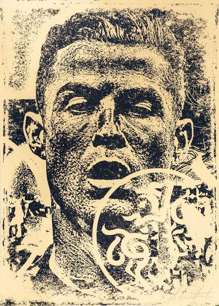 Vhils, ‘Legacy #5’, 2026, Print, Golden paint, Screen printed on paper, Black 240g/m2 paper, null, Numbered